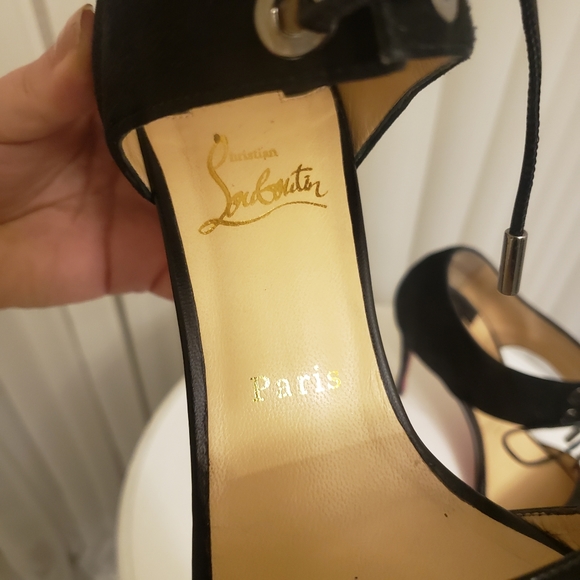 Christian Louboutin Black Mayerling Lace Up Sandals - Picture 5 of 9
